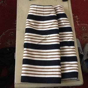 Knee length, striped skirt